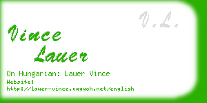 vince lauer business card